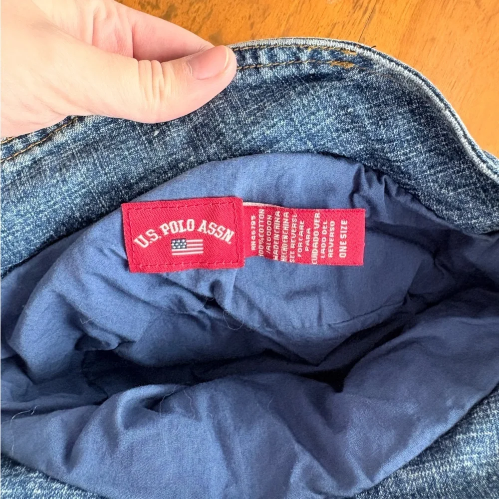 Vintage Kids US Polo Assn. Denim American Flag Bucket Size One Size Toddler